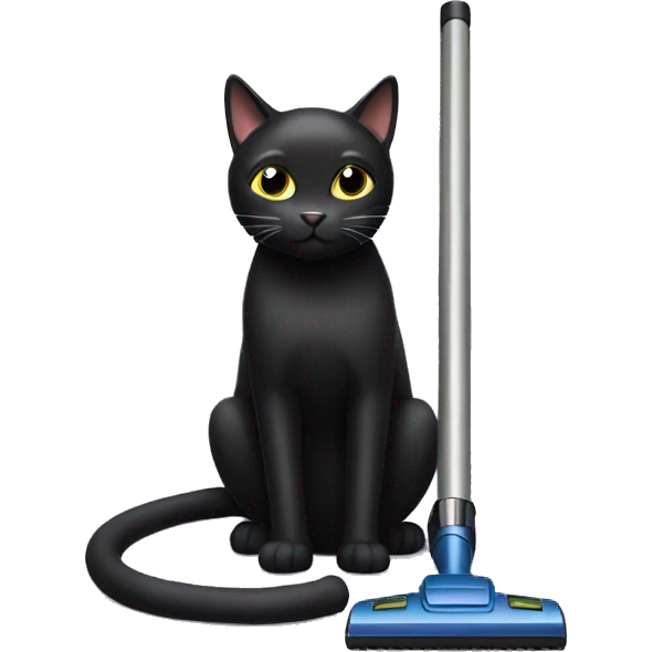 Black cat with vacuum  emoji