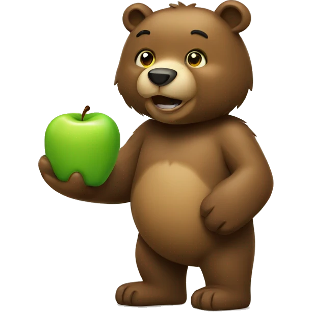 bear with green apple emoji