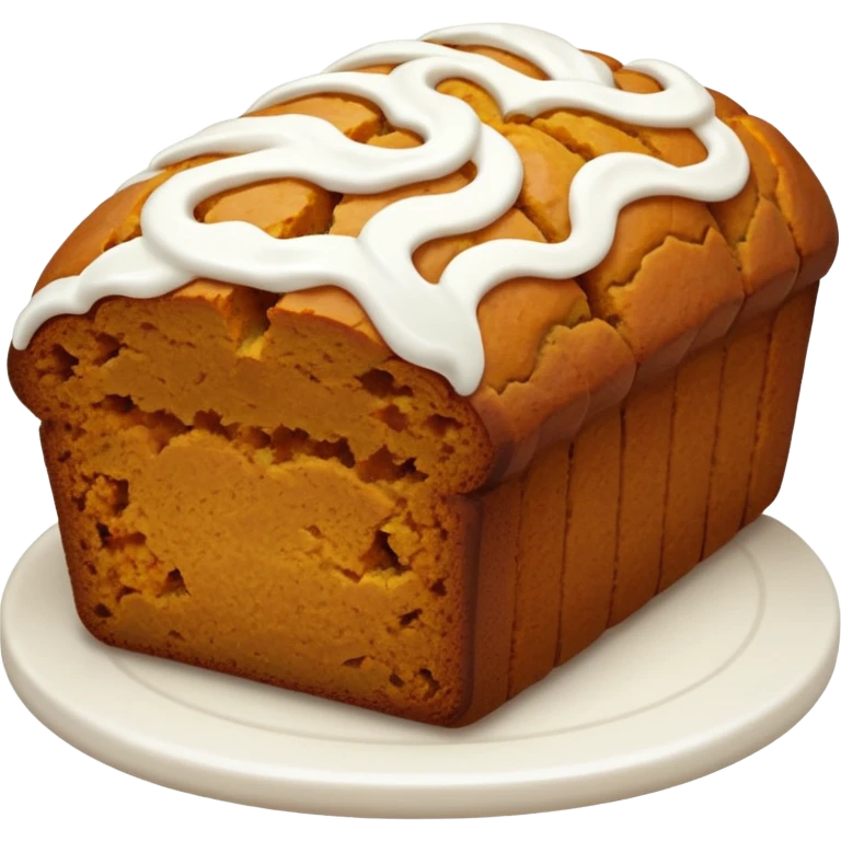 Pumpkin bread with white icing  emoji