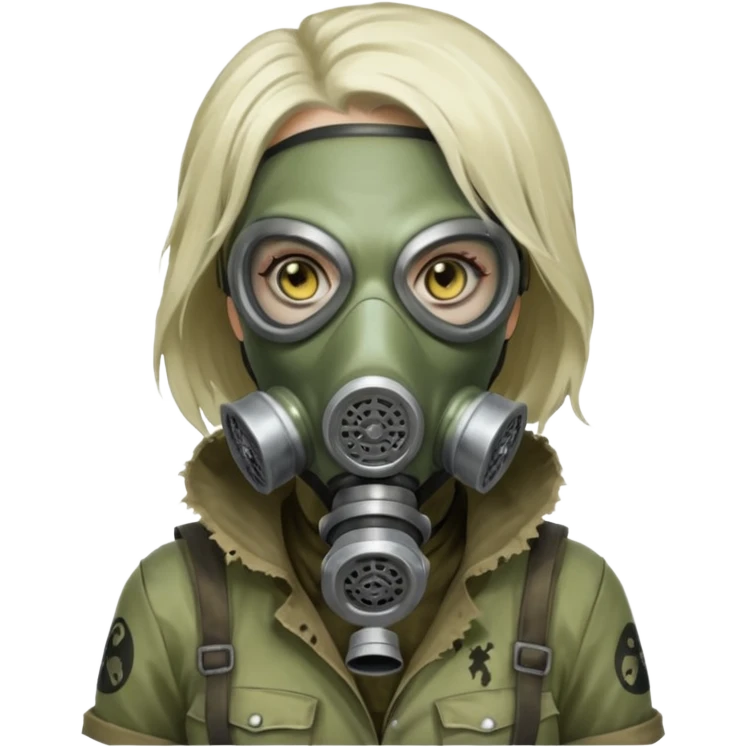 Zombie in gas masks woman emoji