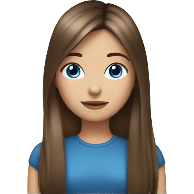 brunette straight hair girl with blue eyes with yorkshire terrier emoji