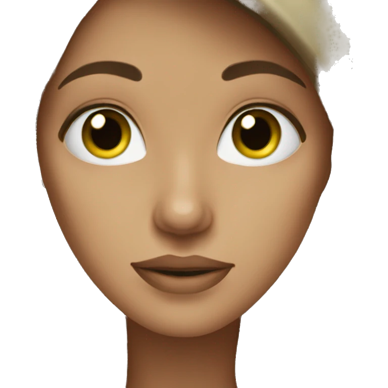 woman with long brown hair green eyes emoji