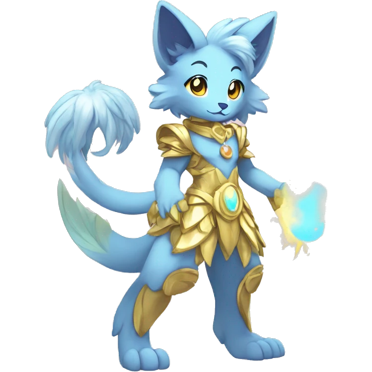 Anthro Sona Colorful Godly Celestial Shiny Fakemon Full Body emoji