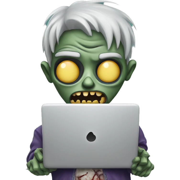 Zombie with a laptop  emoji