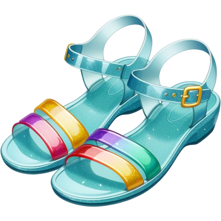 90’s glitter jelly bean sandals emoji