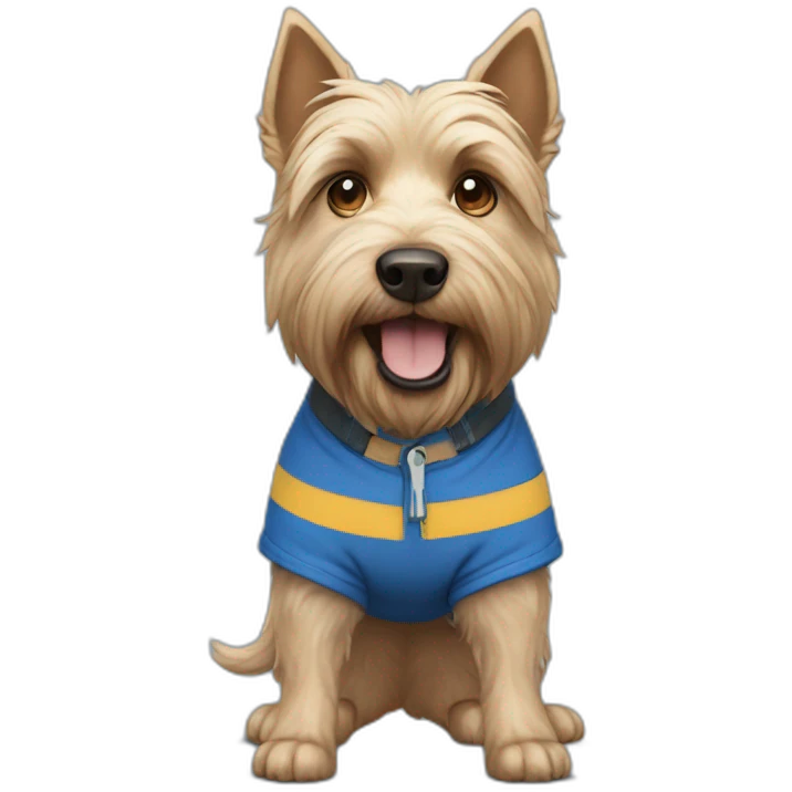 norwitch terrier in blue shorts emoji