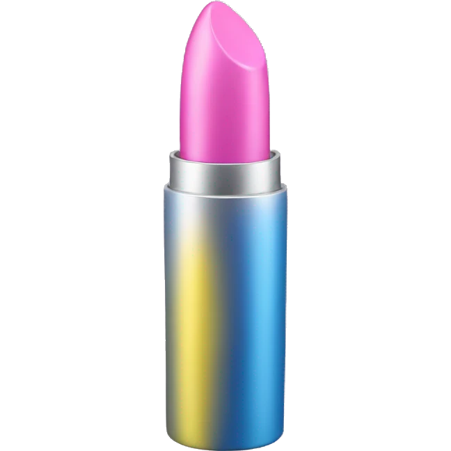 Yellow pink and blue lipstick tube emoji