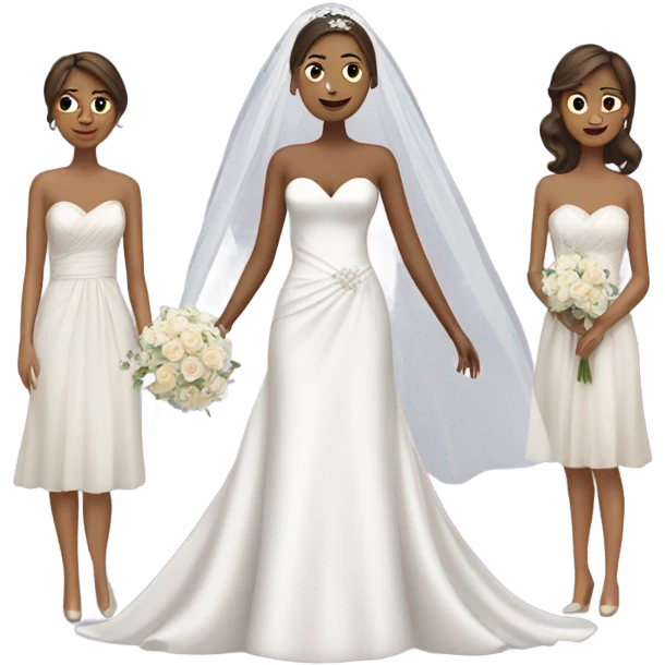 Bride with three bridesmaids  emoji