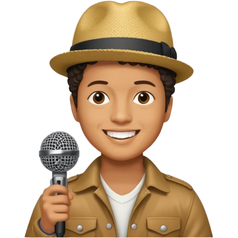 bruno mars with microphone emoji