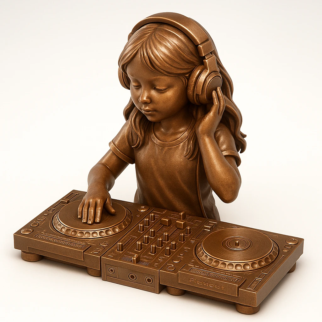 girl playing DJ set emoji