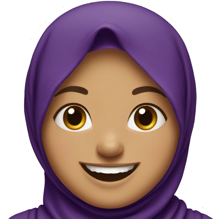 Laughing hijab girl in purple emoji