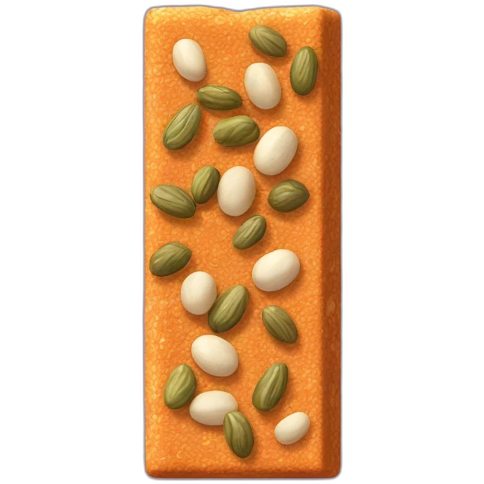 cereal bar with pumpkin seeds, raisins and grains of amaranth emoji