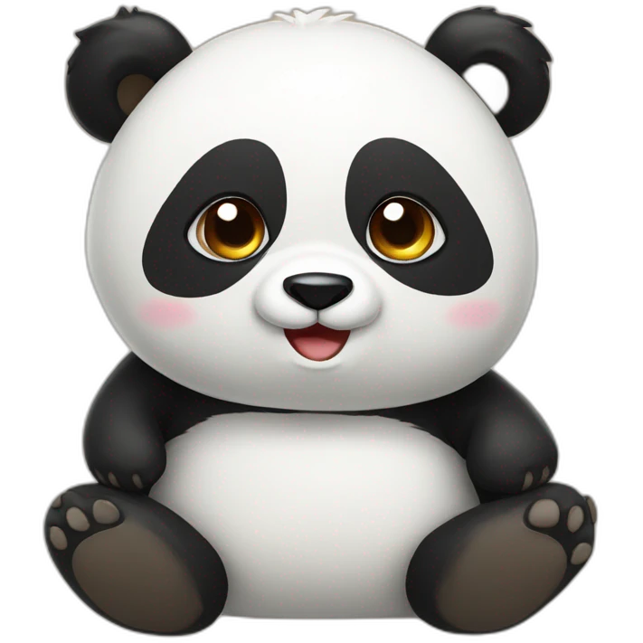 a panda with a cute face emoji