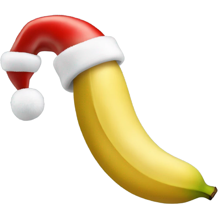 Banana with a Christmas hat emoji