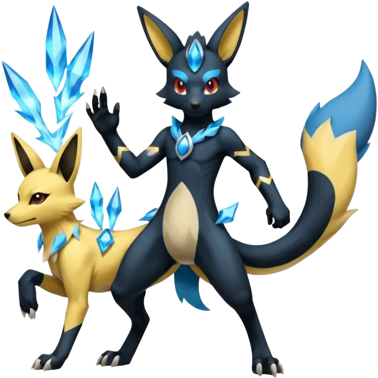 Umbreon-Lucario-Manectric-Zeraora-fusion, full body emoji