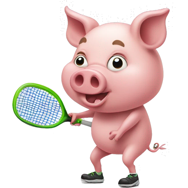 Pig playing pickleball emoji