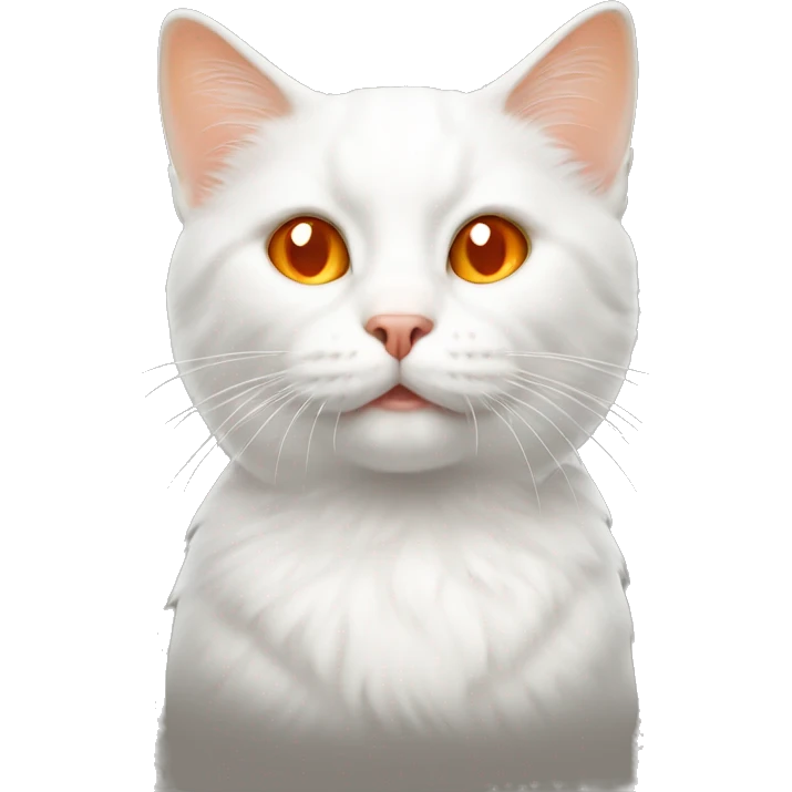 White cat with orange emoji