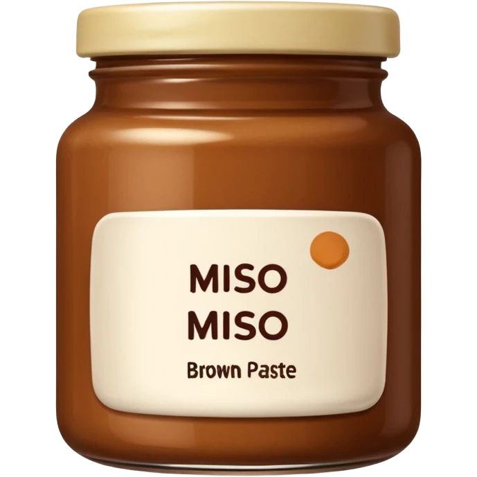 small jar of brown miso paste, minimal label. emoji