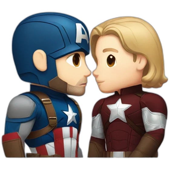 bucky and captain america kissing emoji