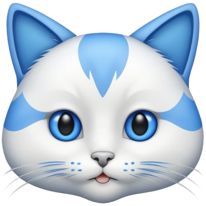 Chat blanc visage écarté emoji