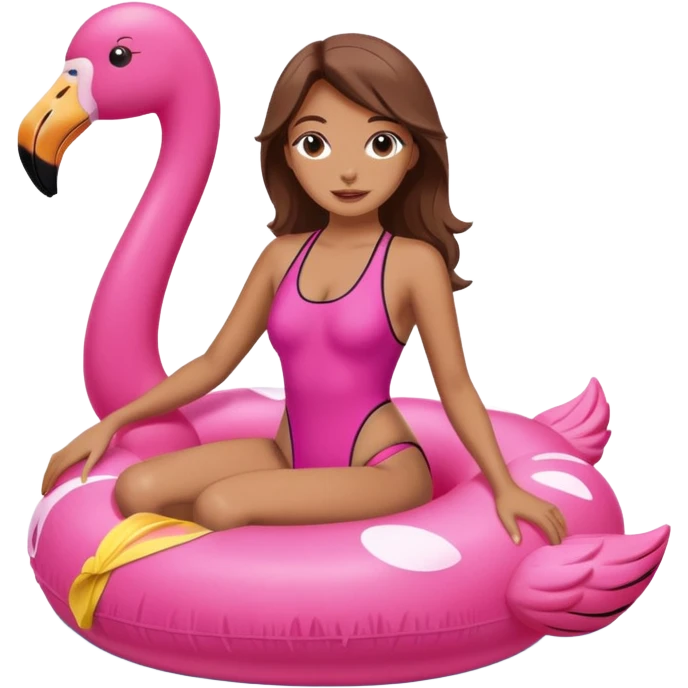 Woman floating in a floatie at the lake emoji