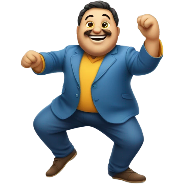 Funny turkish man fat dancing emoji