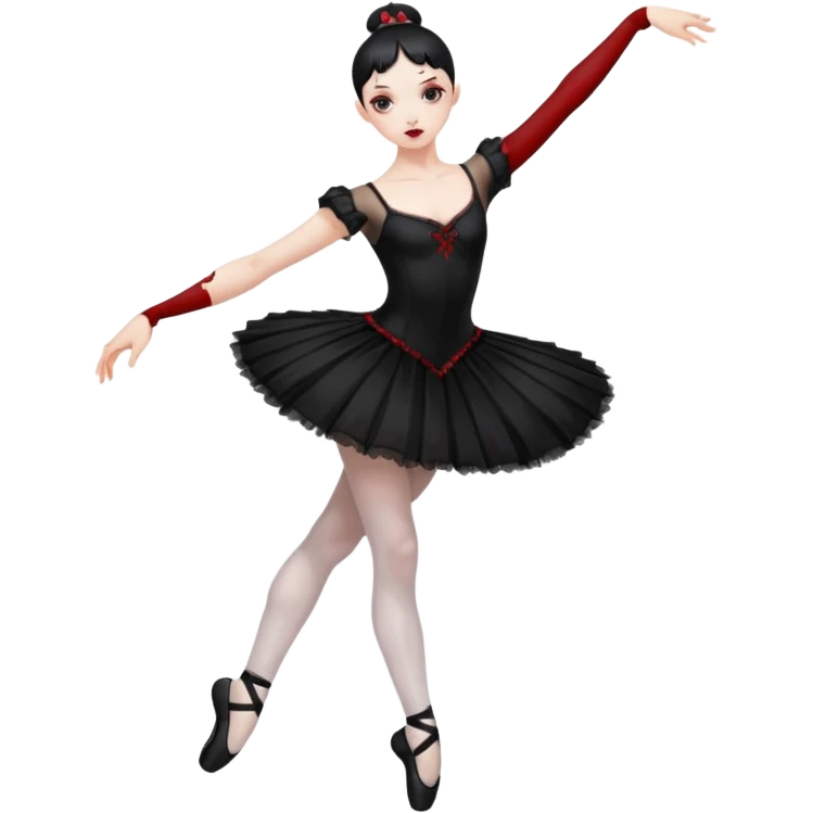A pretty and beautiful gothic ballet emoji with a full body and bloody pose emoji