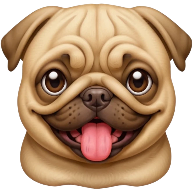 Pug with tongue emoji