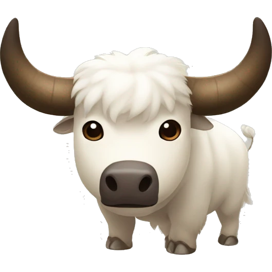 appa White flying bison from avatar the last airbender with brown fluffy arrow on forehead emoji