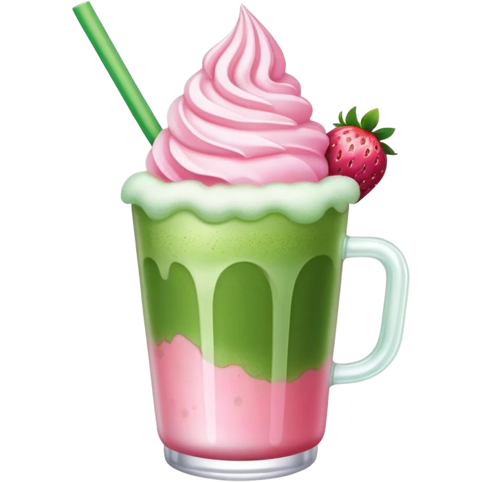 iced matcha with strawberry cold foam emoji