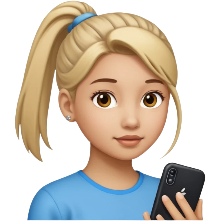 Girl with simple ponytail emoji