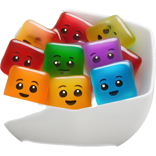 Jell-O squares in a white bowl emoji