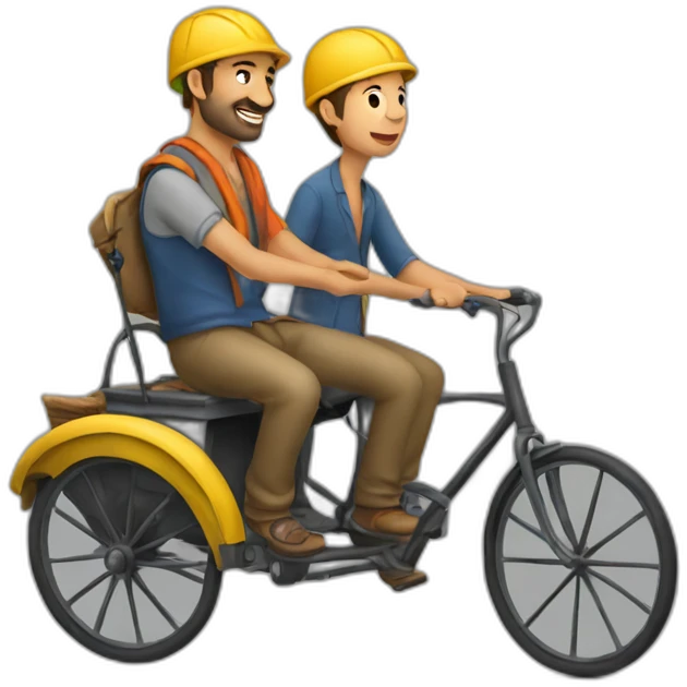 rickshaw puller with passenger emoji