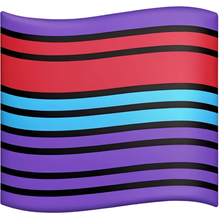 Flag with purple, blue, red and black lines  emoji