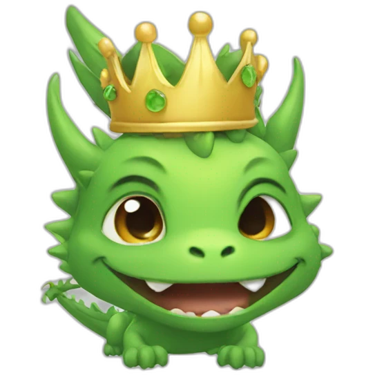 dragon cute crown emoji