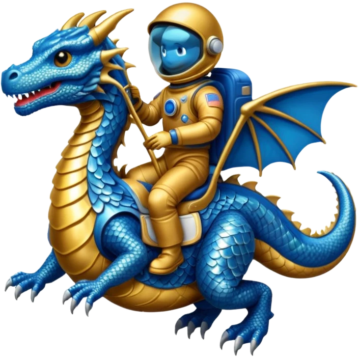 Astronaut riding dragon emoji