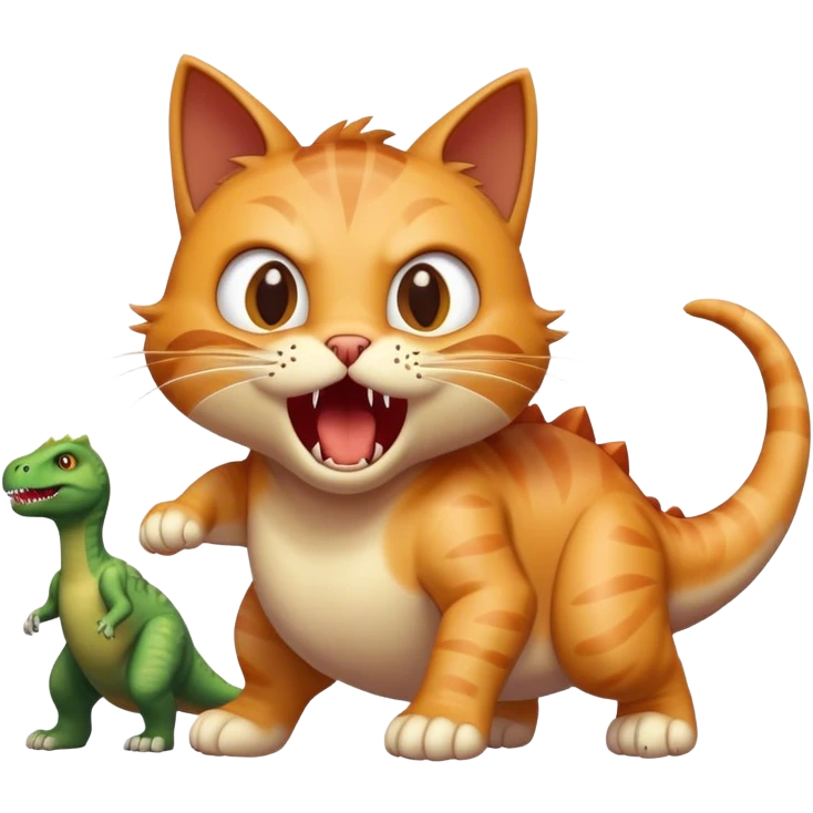 cat attacking dinosaurs  emoji