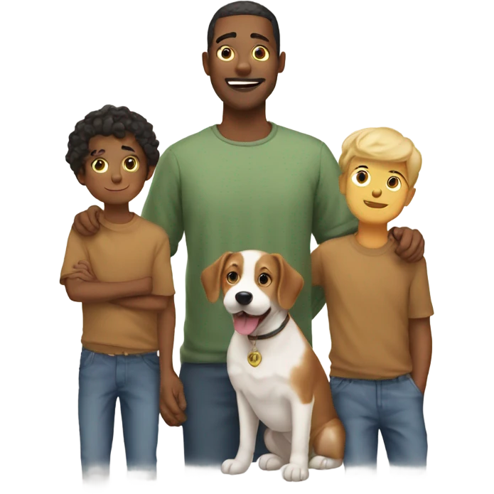 Mon dad four boys and dog emoji