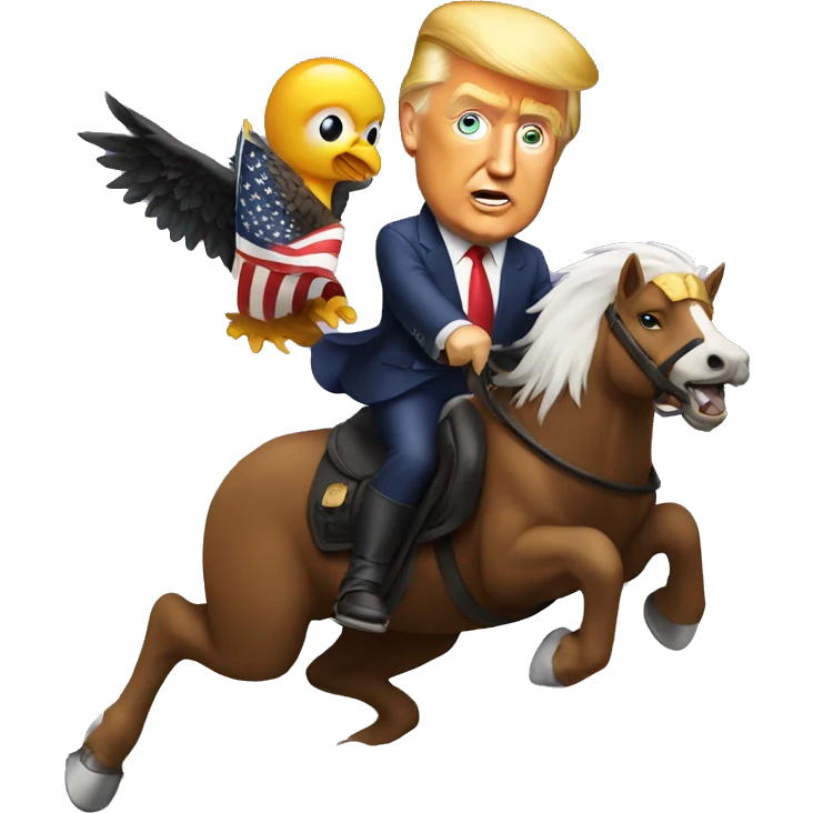 Donald Trump riding and eagle emoji