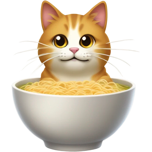 Cat eating ramen emoji