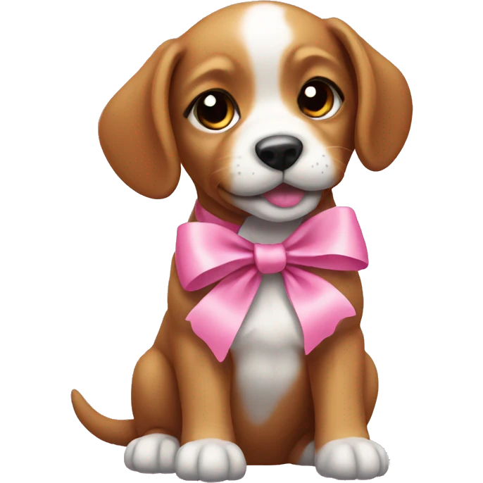 Puppy with pink bow emoji