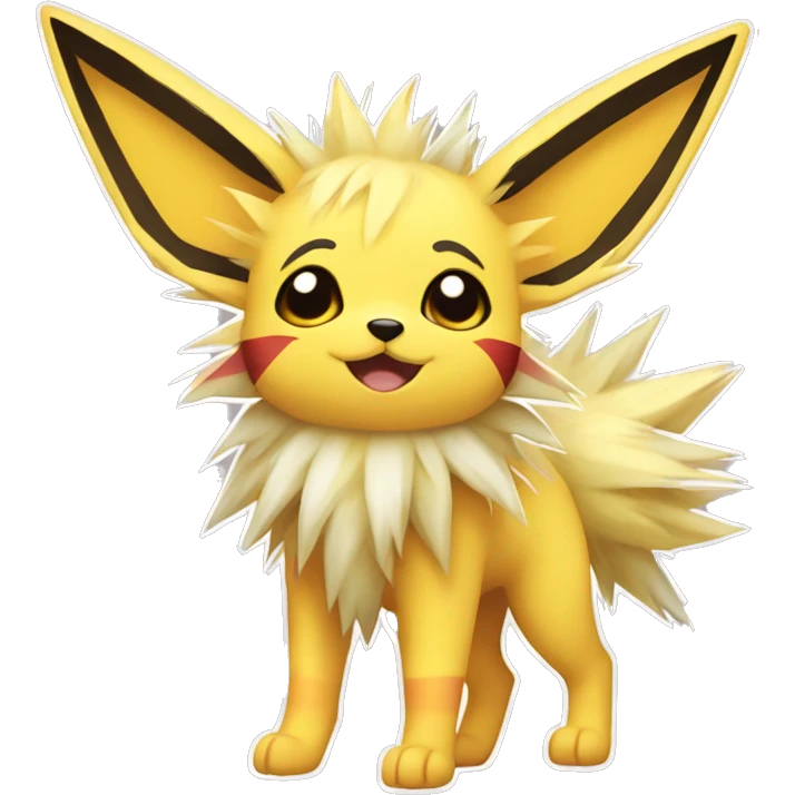 Jolteon with colorful stripes full body emoji