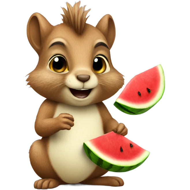 Squirrels with watermelon emoji