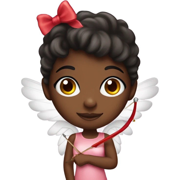 Black girl Cupid and bow emoji