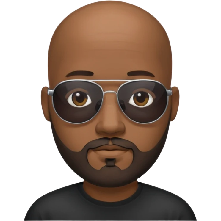 Bald male, black sunglasses, goatee beard, realistic portrait emoji