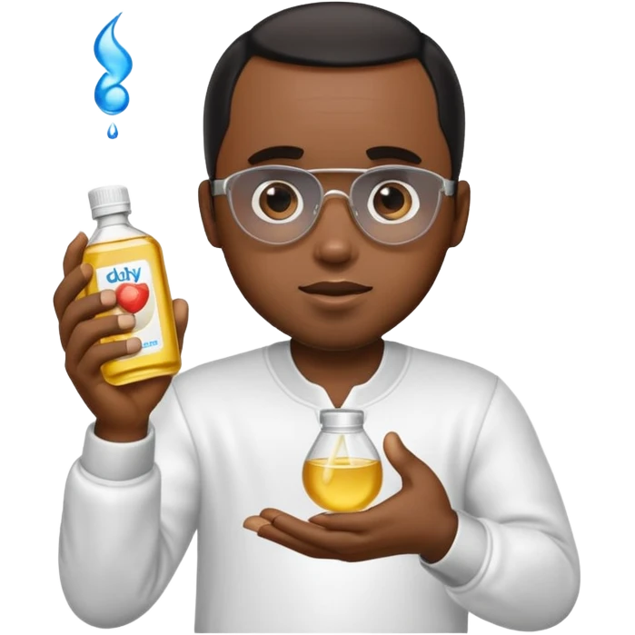 Diddy holding baby oil at a party emoji