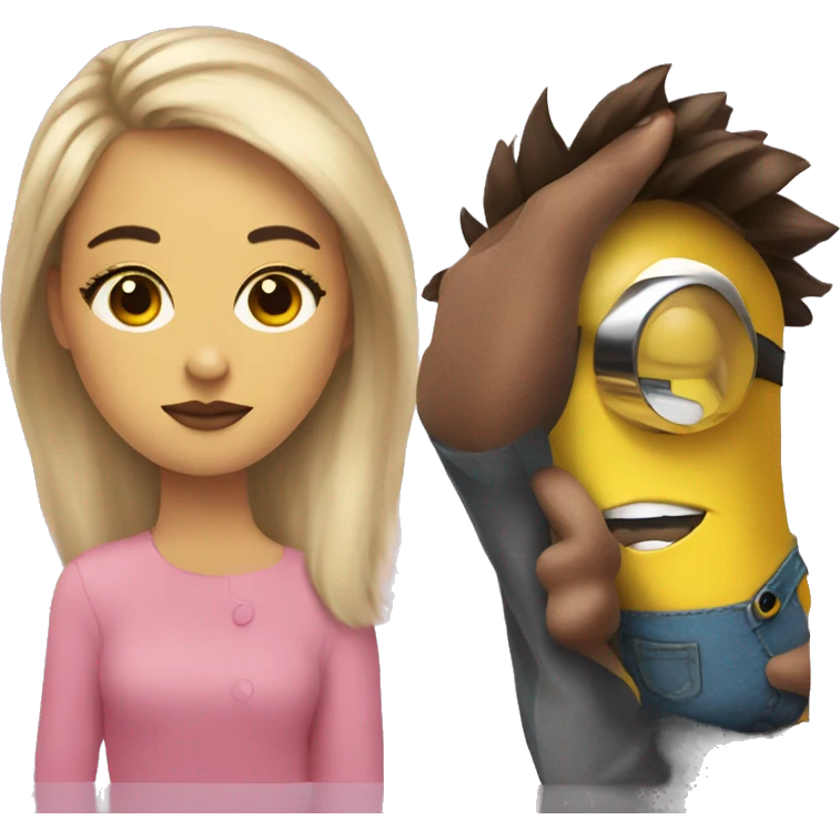 A person with makeup and a minion with skincare  emoji