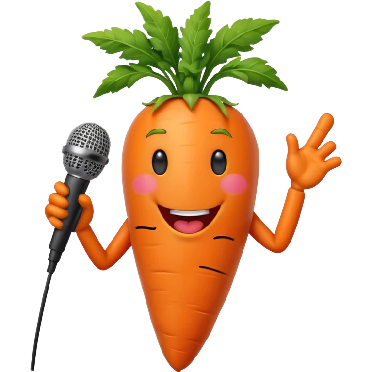 singing carrot with microphone emoji