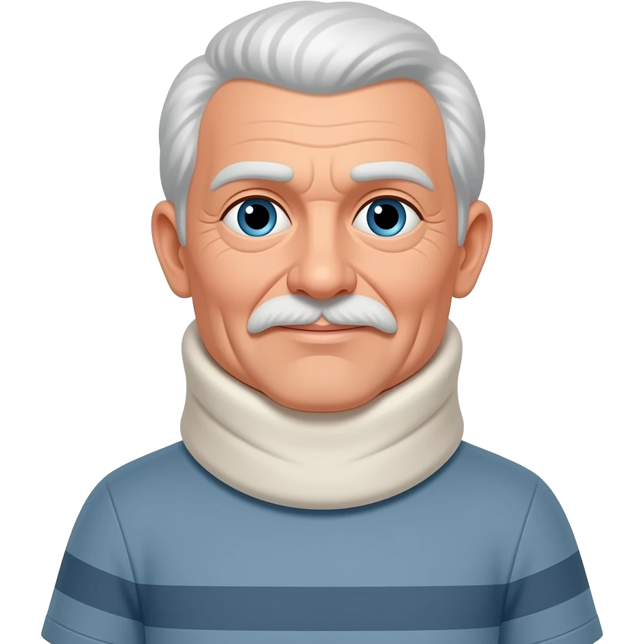 old man wearing a neck brace emoji