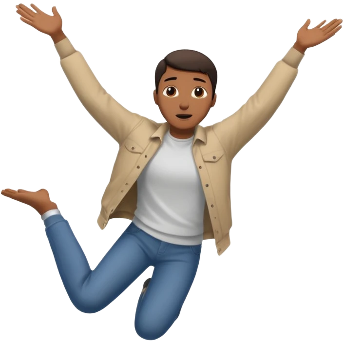 Falling side ways no face emoji